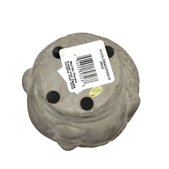 Buddha Head Planter Pot In Concrete Gray Finish For Indoor & Outdoor Use - Picture 7 of 7